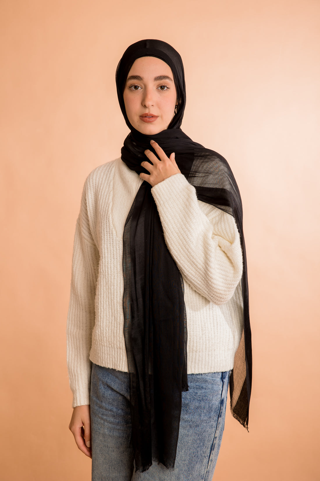 Luxury Kuwaity Black Hijab